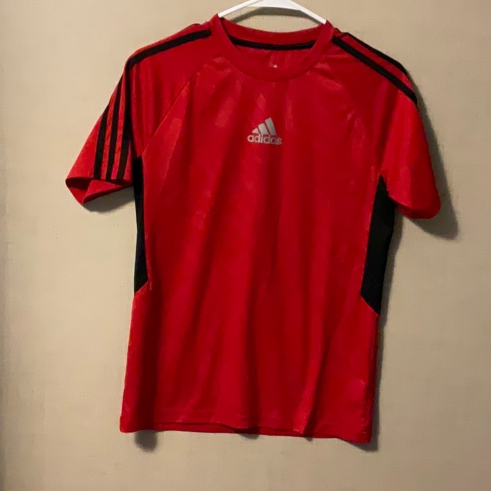 Adidas Red and Black Sports Tee